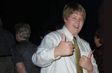Chris giving a thumbs up at the dance