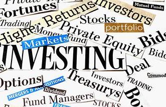 investing terms in a collage