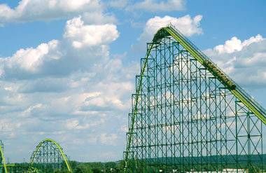 Valleyfair Amusement Park Roller Coaster in Shakopee, Minnesota