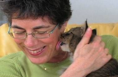 Nancy Peterson, of the Humane Society of the United States, with senior cat