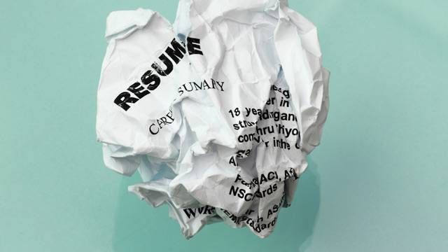 crumpled up resume