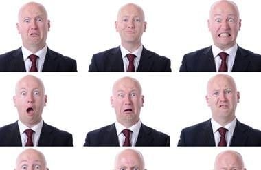 Man making different faces