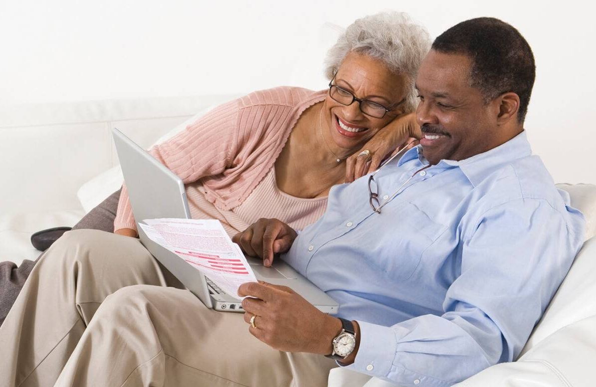 Couple reviewing retirement plan