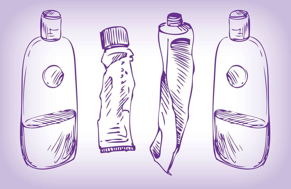 Illustration of bottles and tubes