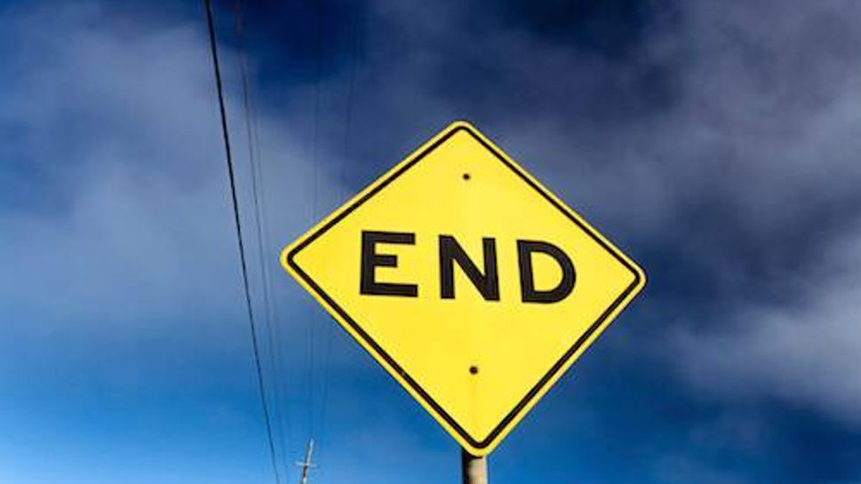 Road Sign Displaying End
