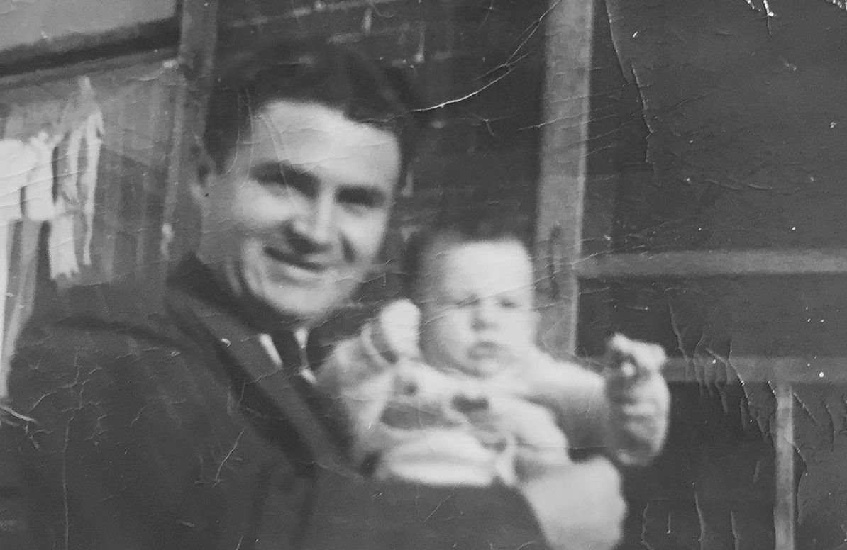 Jack Bradley with his son, Doug, around 1947