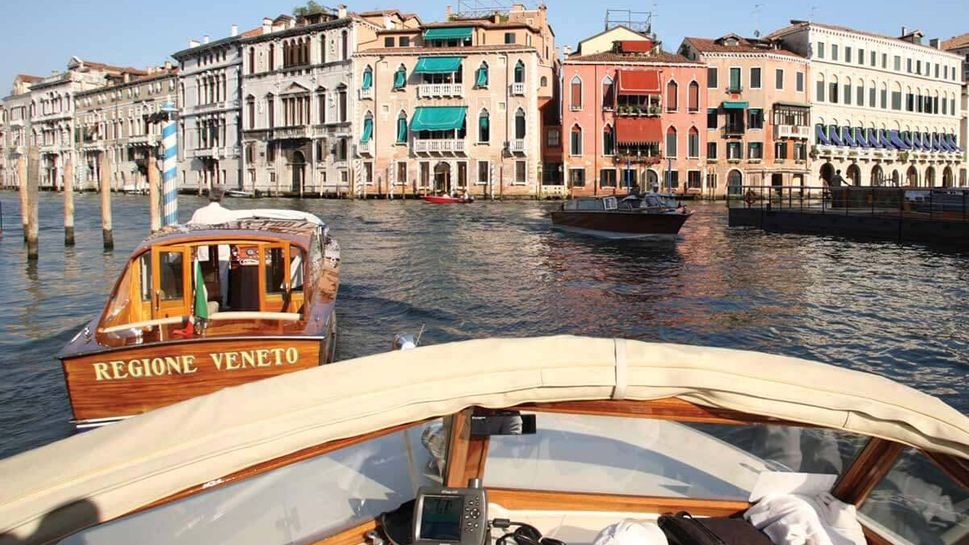 Venice canal view from boat