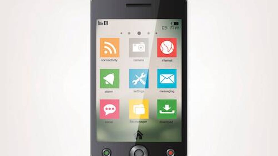 Touchscreen Mobile phone with metro style Icon menu