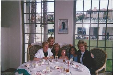 Jane and her 4 daughters and one granddaughter, the last Mother's Day brunch they spent together (2005)