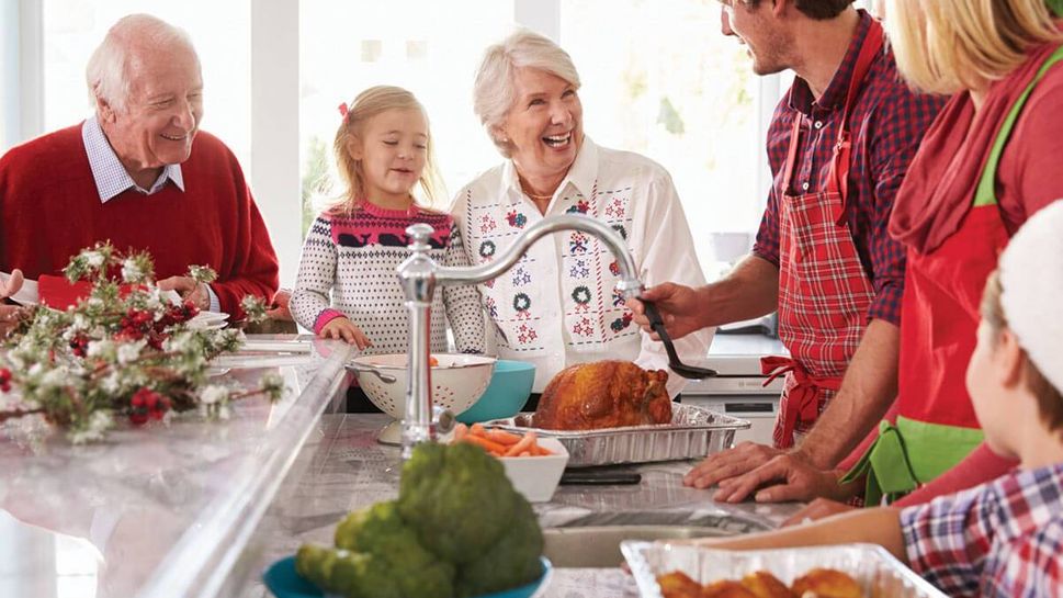 Family celebrating the holidays