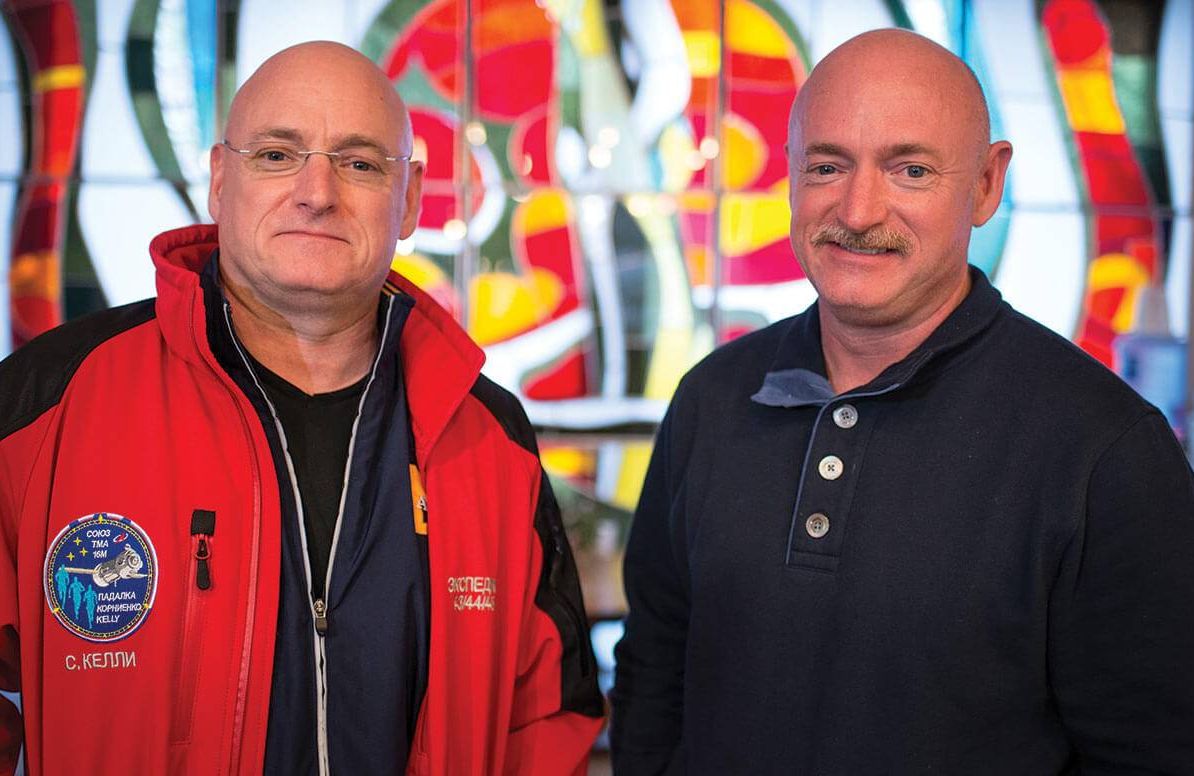 Astronaut Scott Kelly, left, and his identical twin brother Mark Kelly