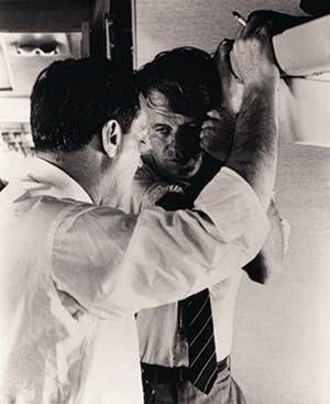 With Robert Kennedy on the campaign plane on the night of April 4, 1968 discussing the assassination of Martin Luther King Jr.