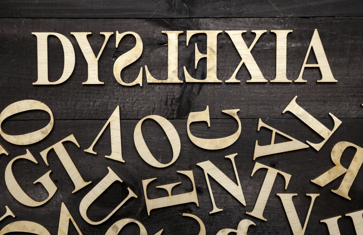 letters that spell out the word dyslexia
