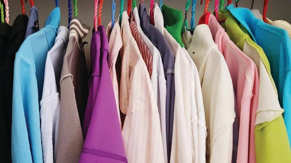 Clothes in a closet
