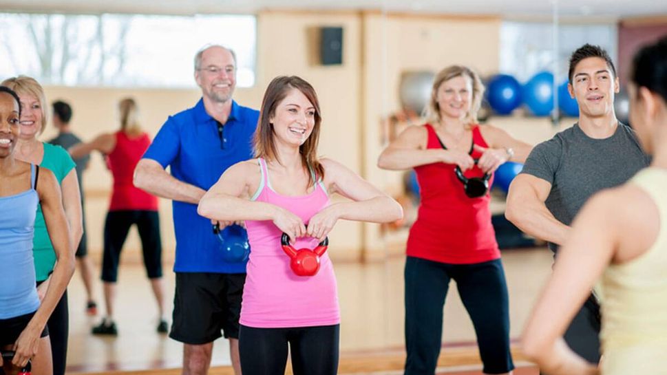 group of people exercising