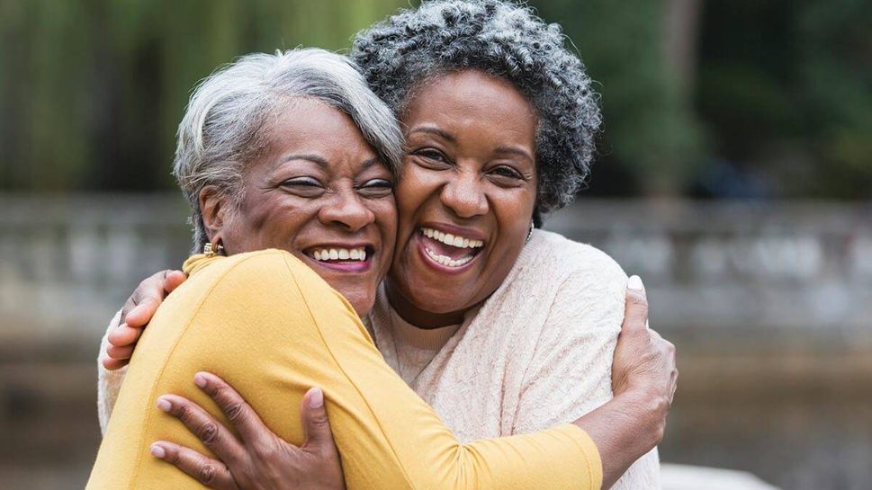 Female friends laughing