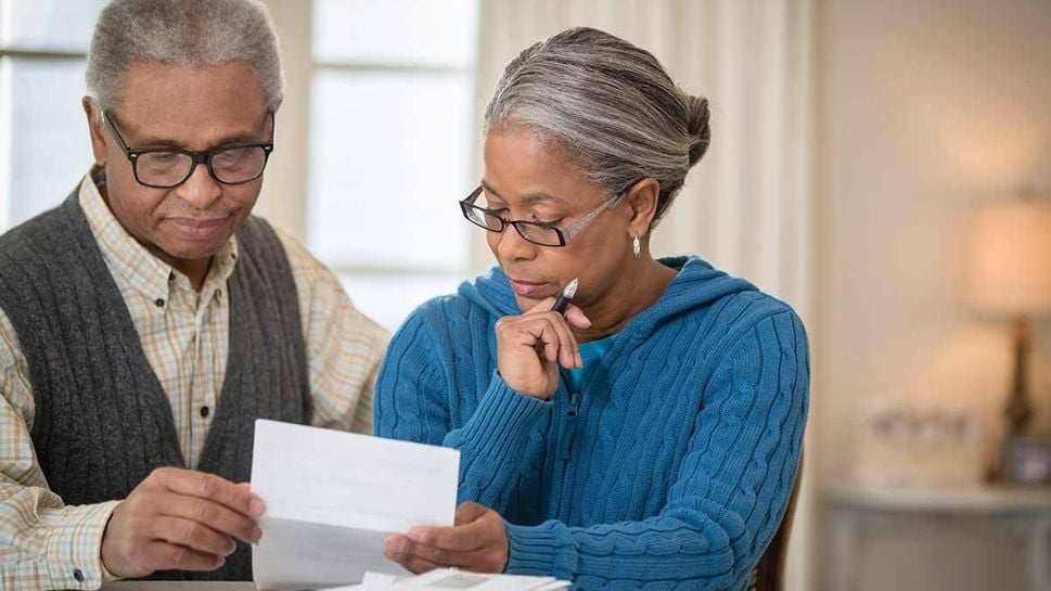 Couple reviewing finances