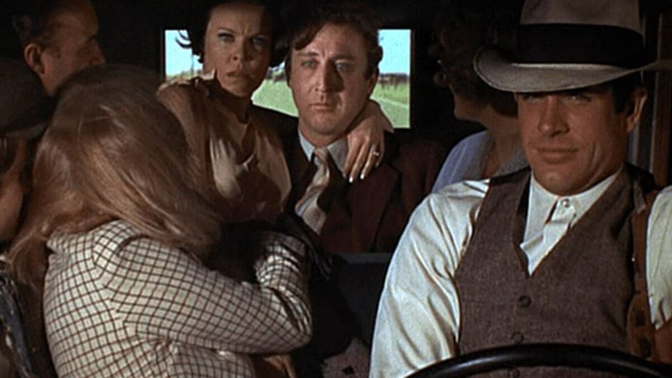 Gene Wilder with the cast of Bonnie and Clyde (1967)