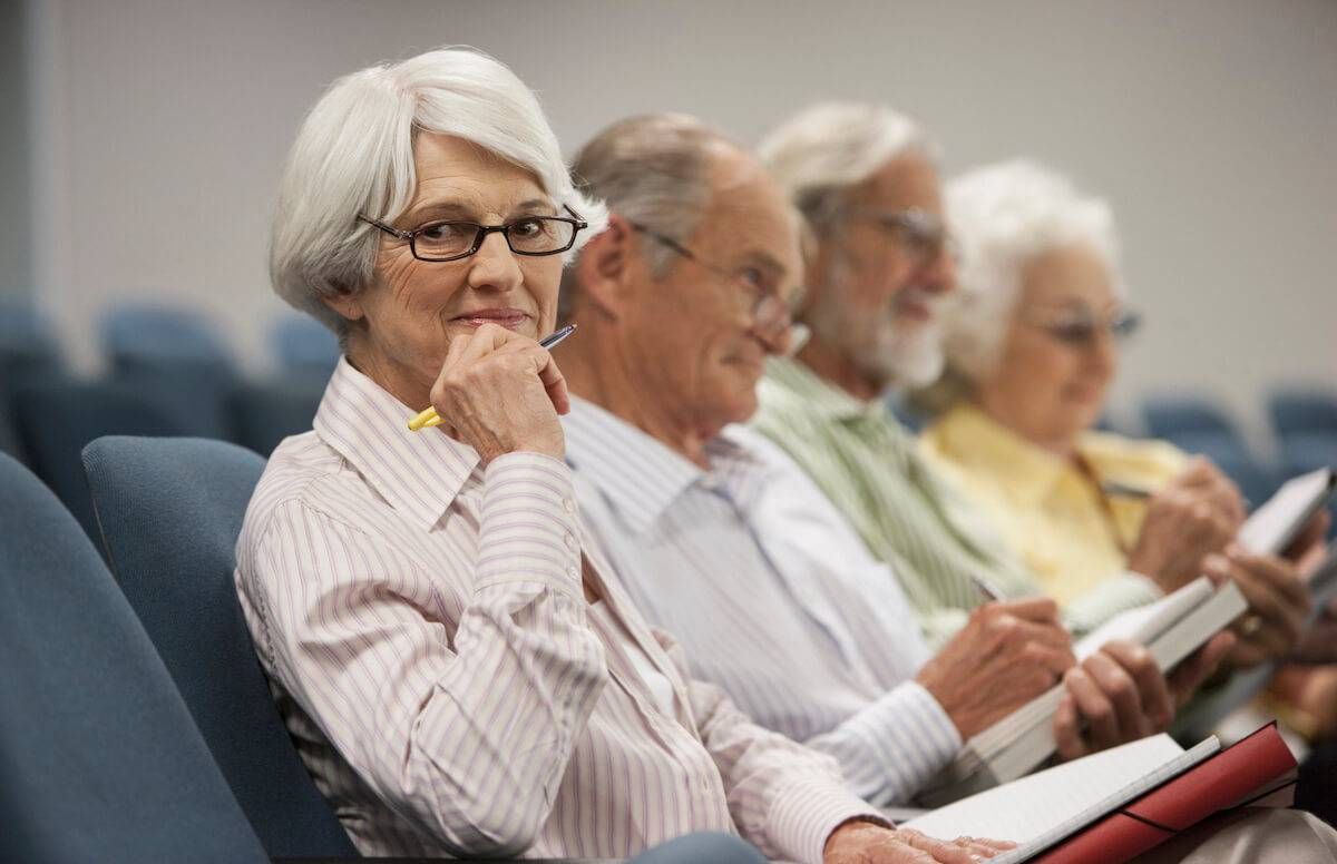 Mature students attending class