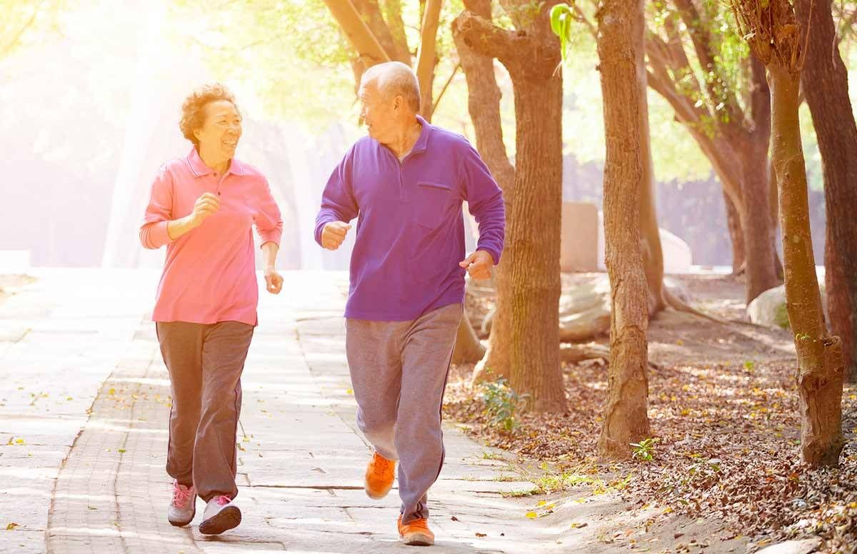 Couple exercising