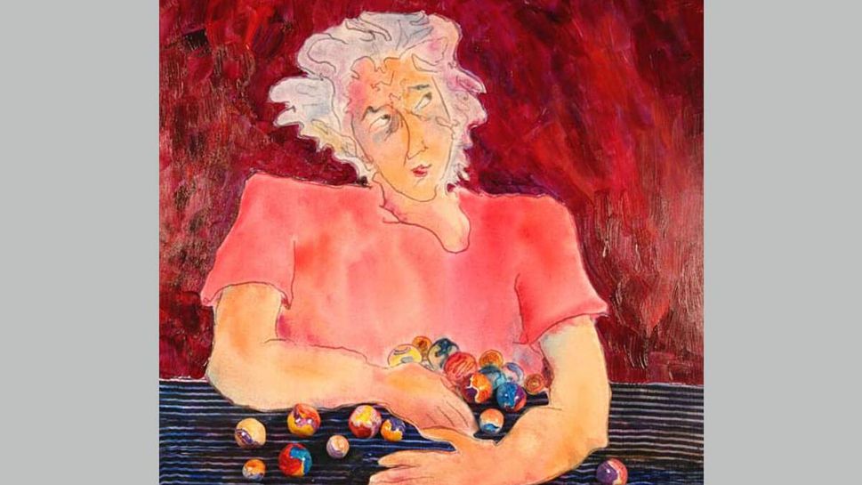 A woman worries about losing her marbles in an illustration by Lucy Rose Fischer.