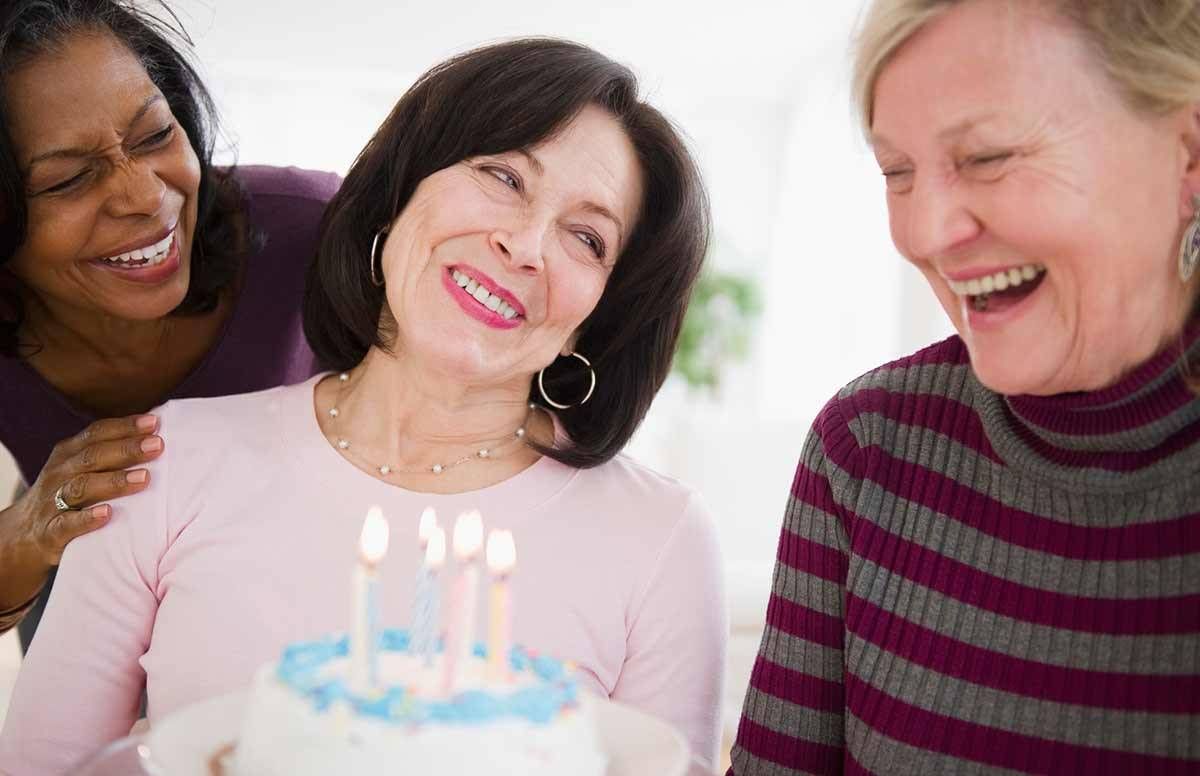 Women celebrating a birthday