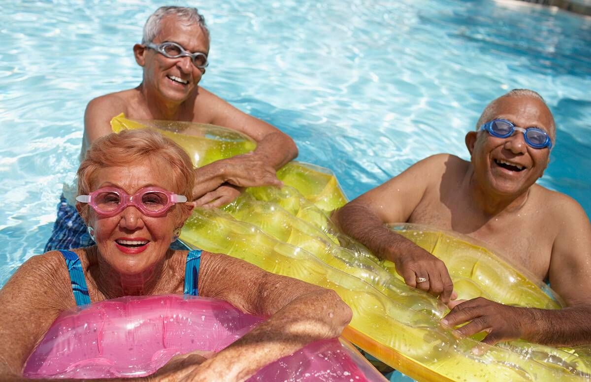 person swimming in pool