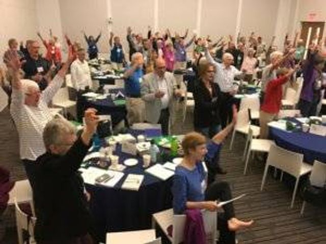 Participants at the Elders Climate Action event at the American University law school in Washington