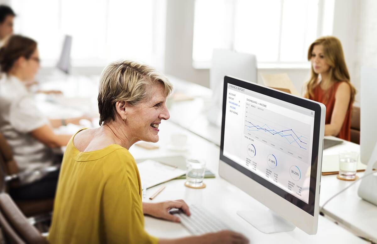 Woman at computer at work