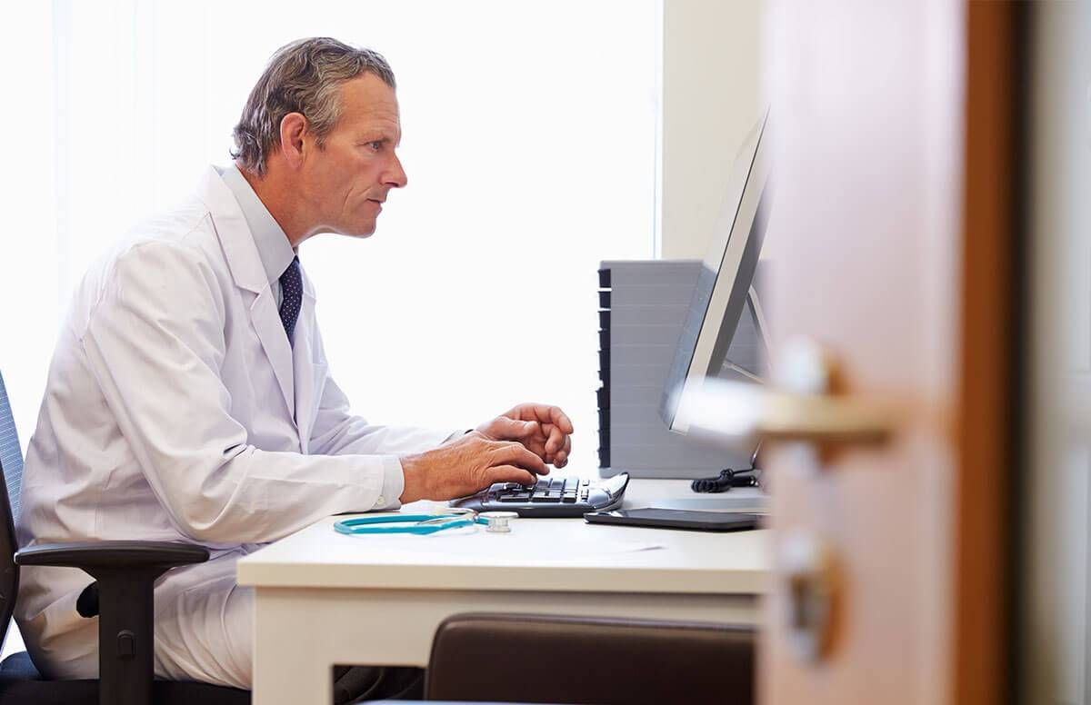 Doctor sitting at desk