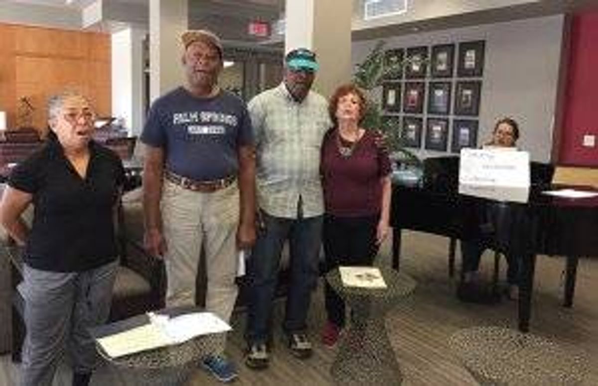 Choir practice brings residents together at the NoHo Senior Arts Colony in North Hollywood, Calif.