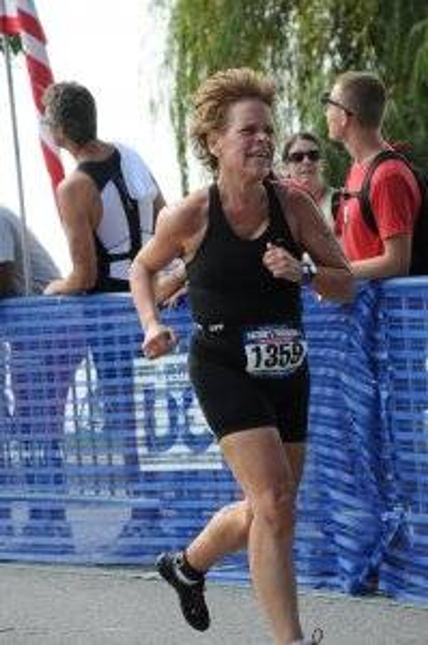 Susan Paisner competing in a race
