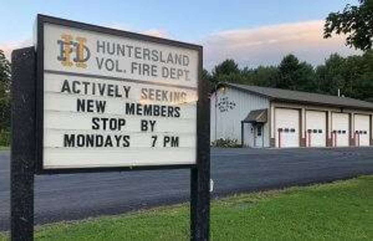Like in many rural communities, the Huntersland Volunteer Fire Department in New York posts a plea for new members.