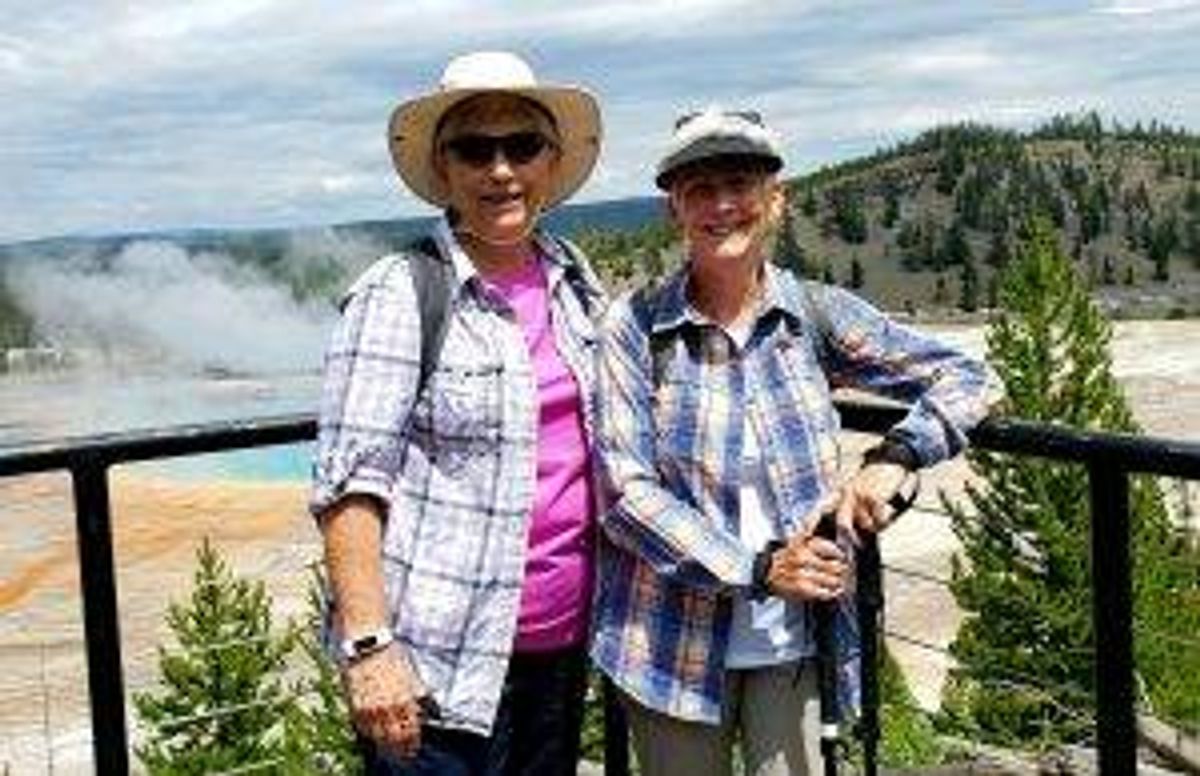 Darleen Kahl (left) and Sue Poteet in Yellowstone National Park