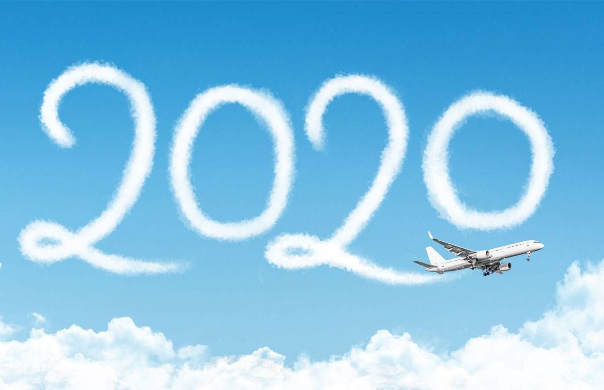 Plane overhead spelling out 2020