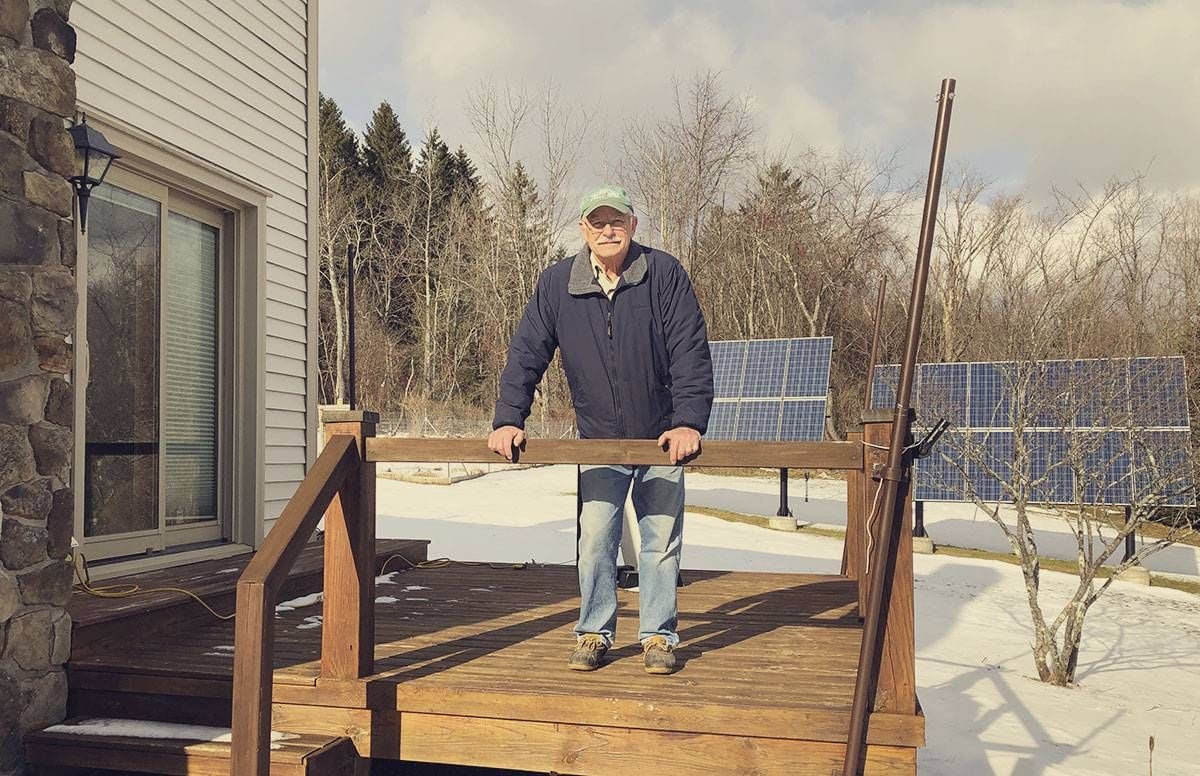 Bill Rice says his solar array covers 80% of his electricity use, averaged year-round, at his home in upstate New York.
