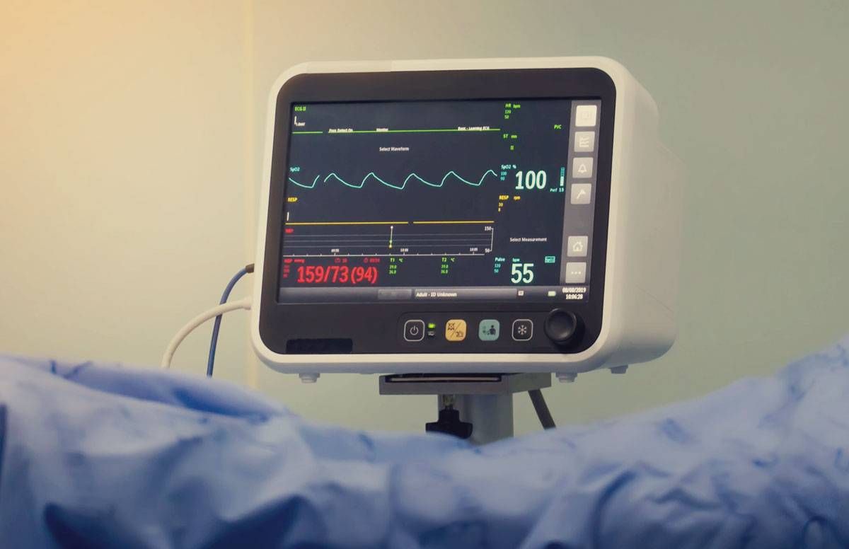 EKG machine monitoring someone's heart health