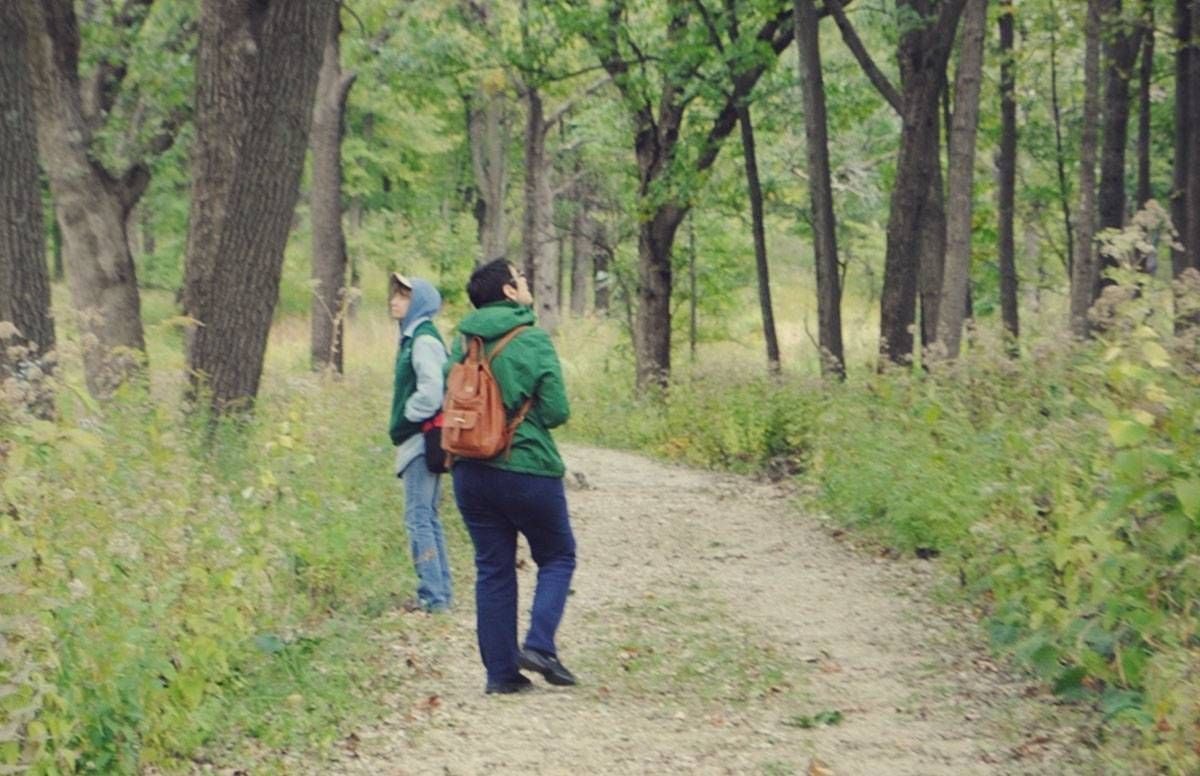 people walking in nature