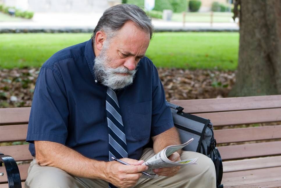 Older man on bench