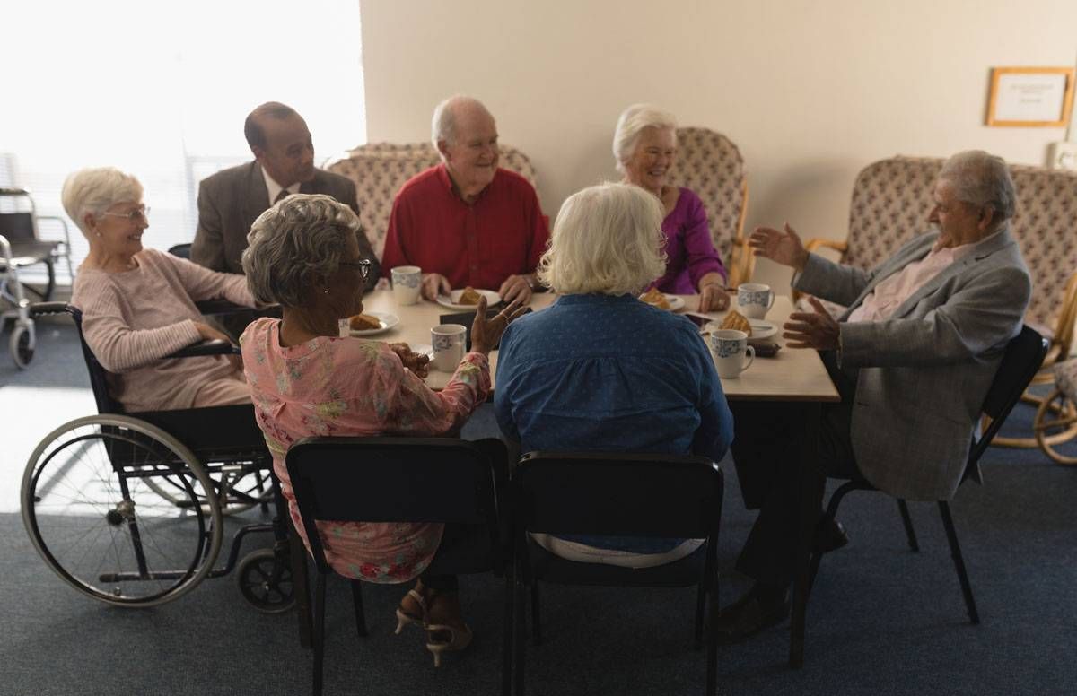 Seniors at a nursing home