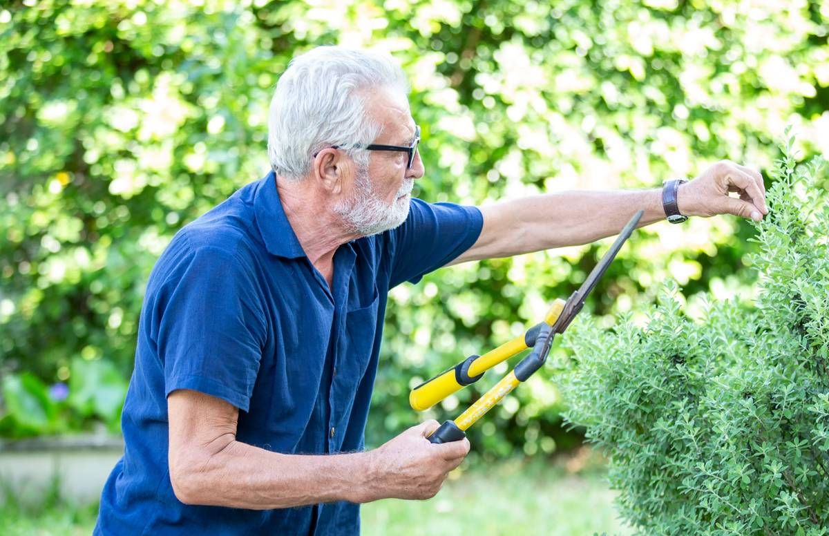 man gardening