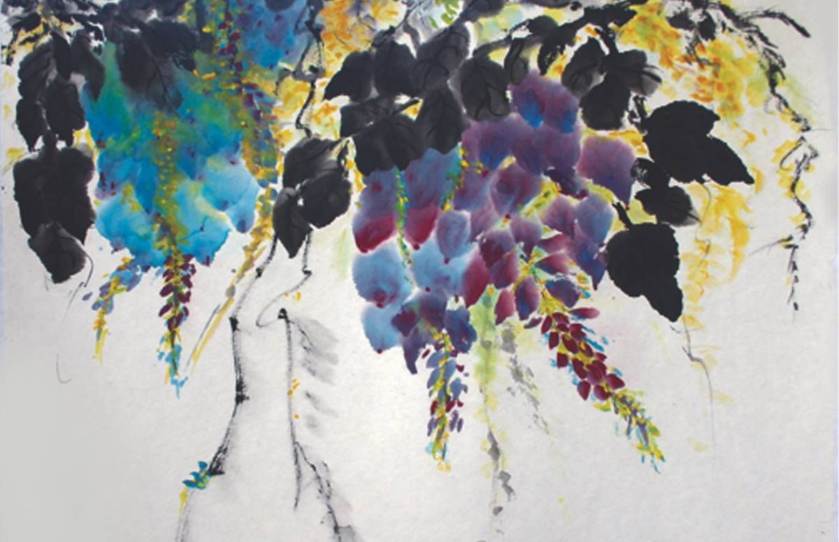 Painting of wisteria by Tisha Kenny