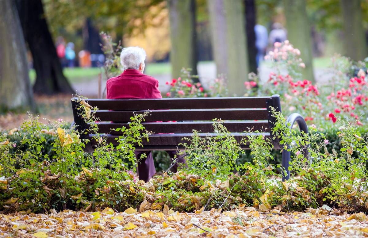 Woman sitting by herself