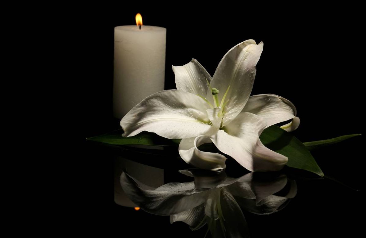 candle and flower