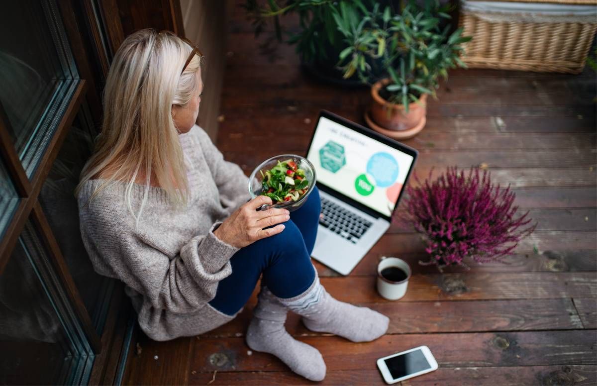 Woman working from home