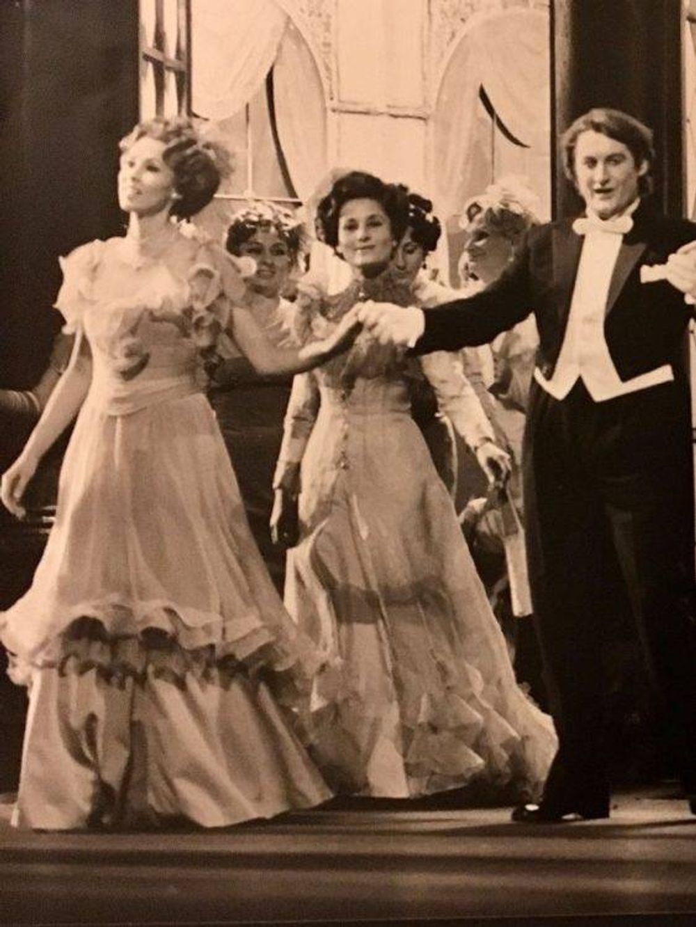 Deborah (far left) performs in The Merry Widow composed by Franz Lehár