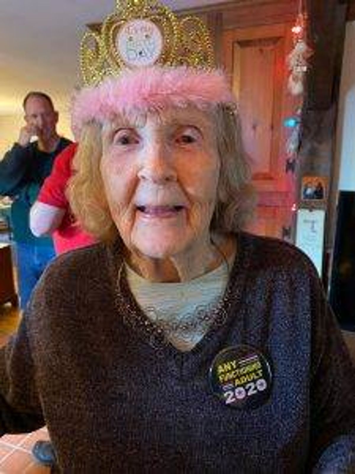 Ann Eno on her 90th birthday at home