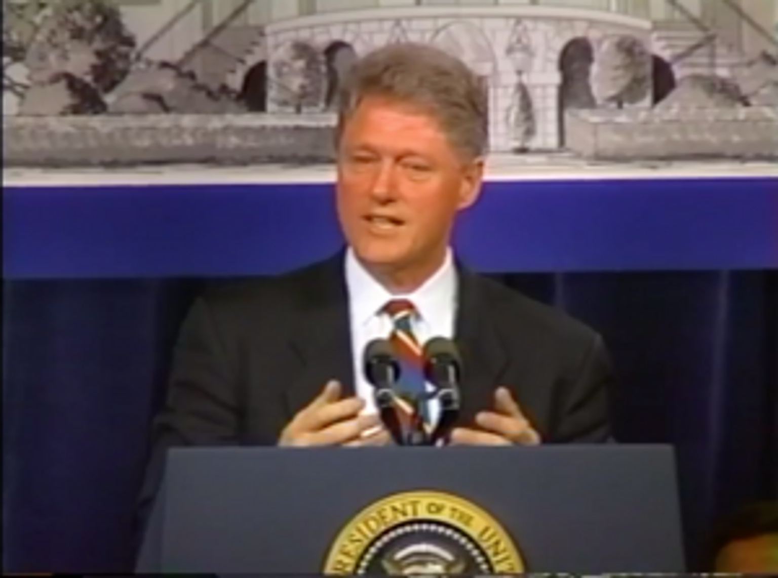 President Bill Clinton speaks at the White House Conference on Aging