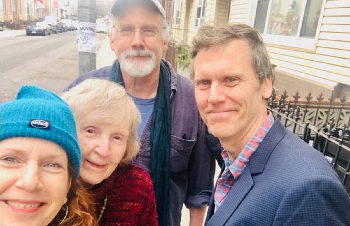 Ann Eno and her son John in Greenpoint, Brooklyn