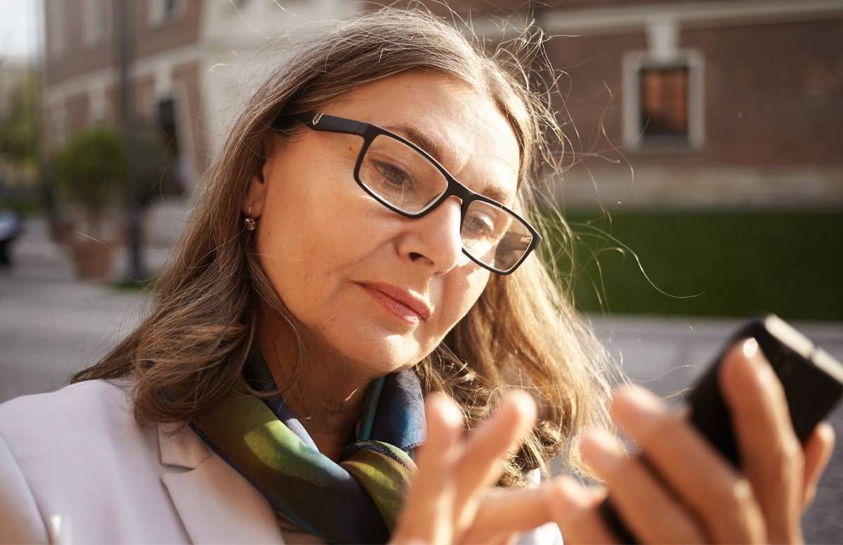 woman on smartphone